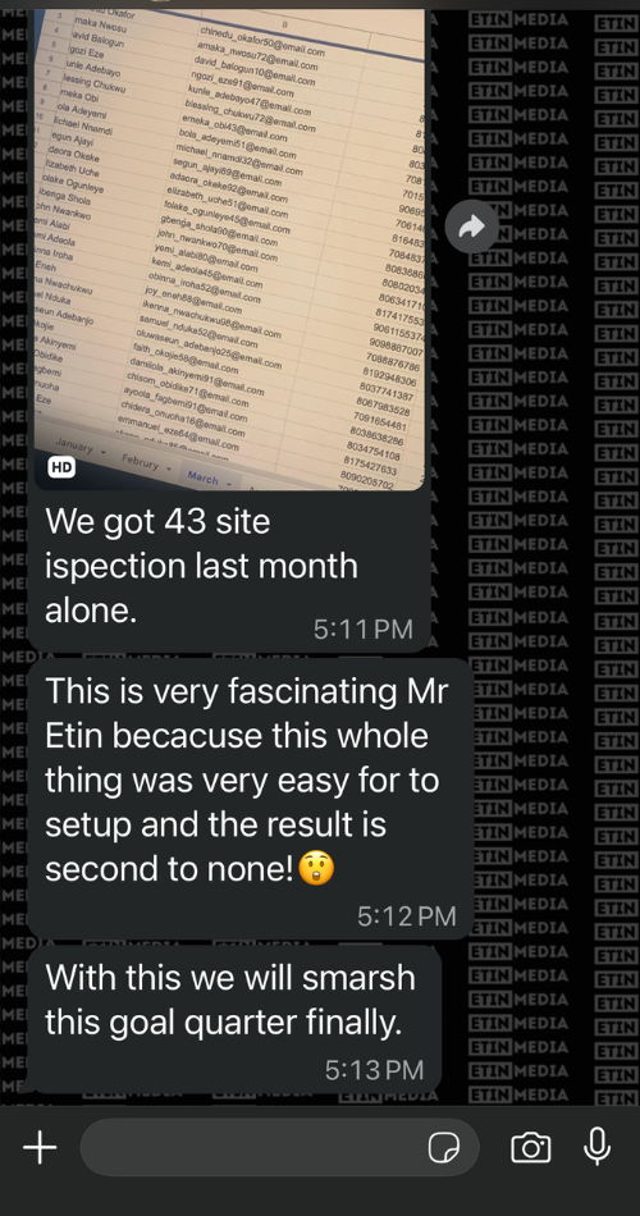 WhatsApp: real estate client, 43 site inspections in a month